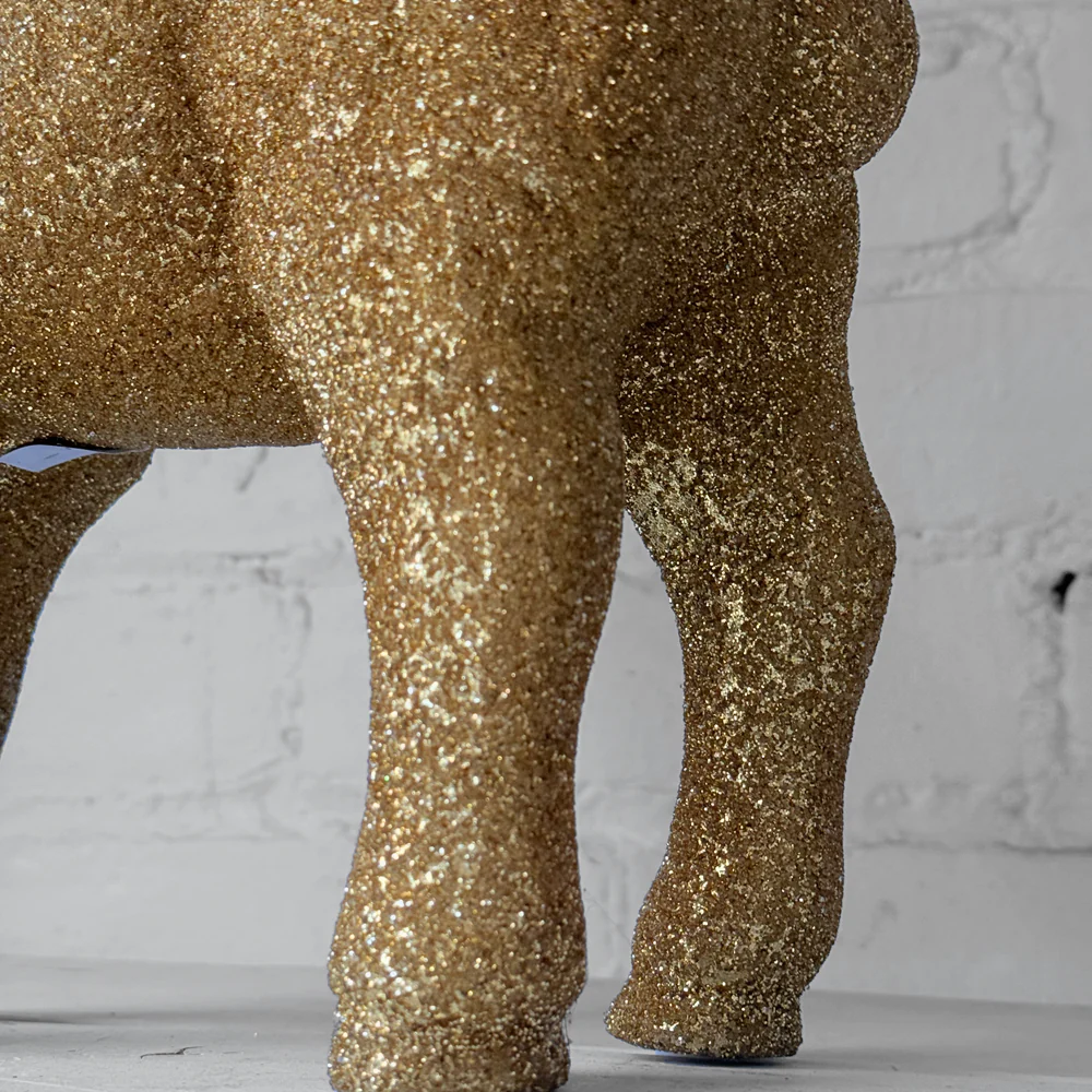 Ino Schaller Standing Beaded Glitter Sheep in Gold - Image 3