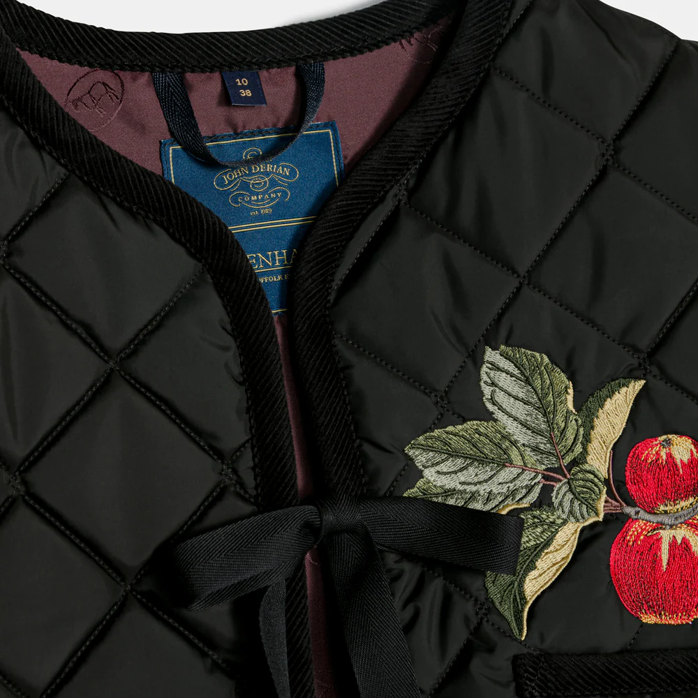 John Derian Apple Tie -Up Gilet Women's Vest in Black - Image 3