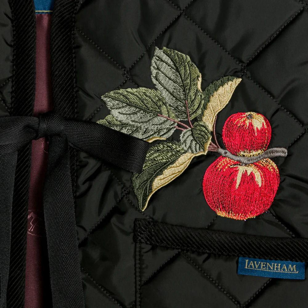 John Derian Apple Tie -Up Gilet Women's Vest in Black - Image 4