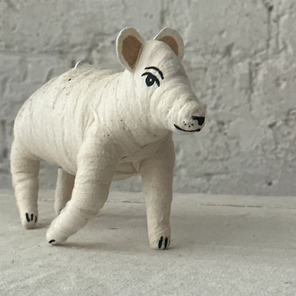 Large Cotton Polar Bear Ornament - Image 2