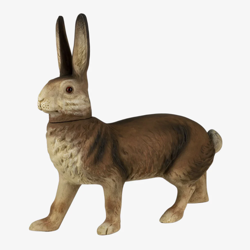 Large Walking Brown Easter Hare Container