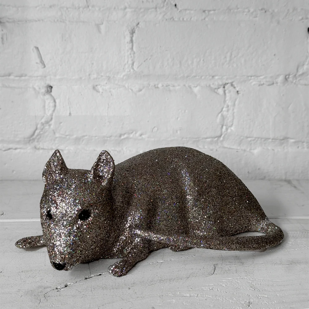 Larger  Gunmetal Glitter Rat