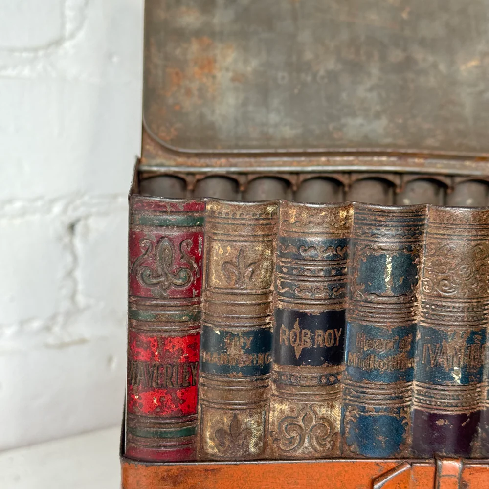 Late 19th-century English Faux Book Stack Biscuit Tin - Image 6