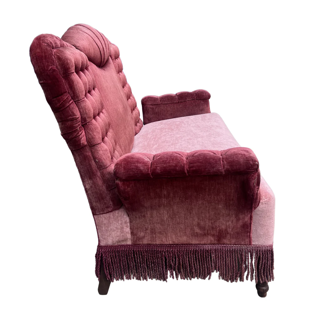 Late 19th-century Tufted Velvet Sofa - Image 3