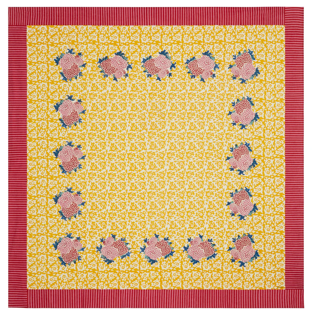 Lisa Corti Cotton Cloth in Arabesque Corolla Gold 250 x 270cm