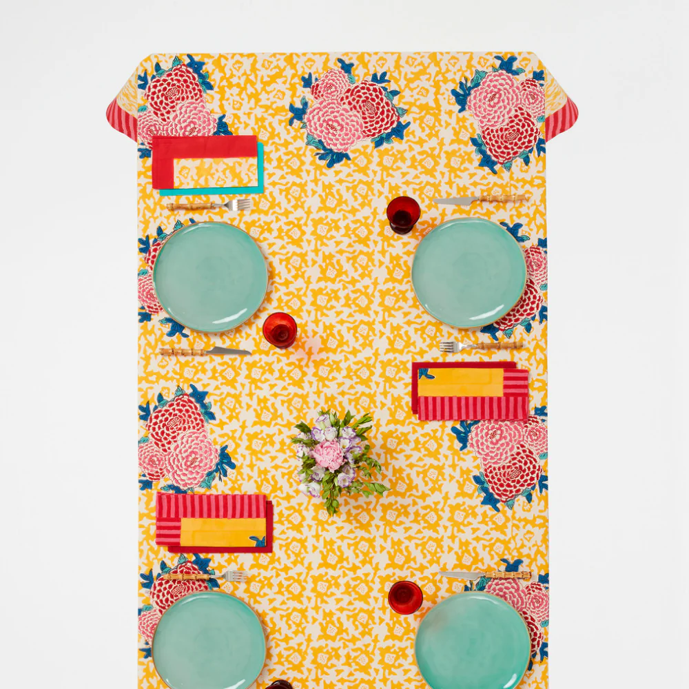 Lisa Corti X La Minervetta Arabesque Corolla Gold Natural Cotton Panel 180cm x 350cm - Image 3