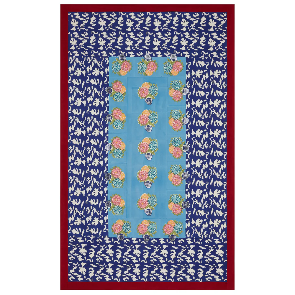 Lisa Corti X La Minervetta Blue Pot Sky Cotton Panel 180 x 270cm