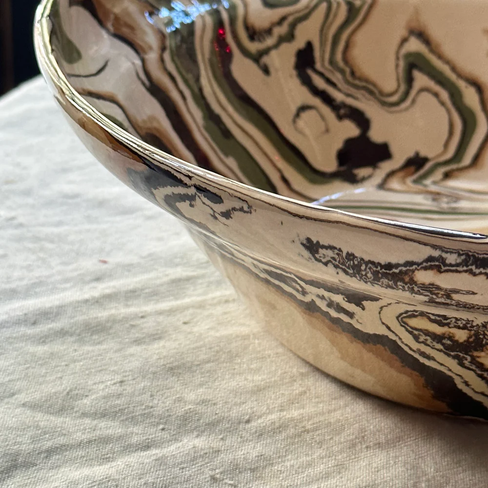 Marbled “Mallorca” Salad Bowl in Toscane 1 (TS1 #773) - Image 2