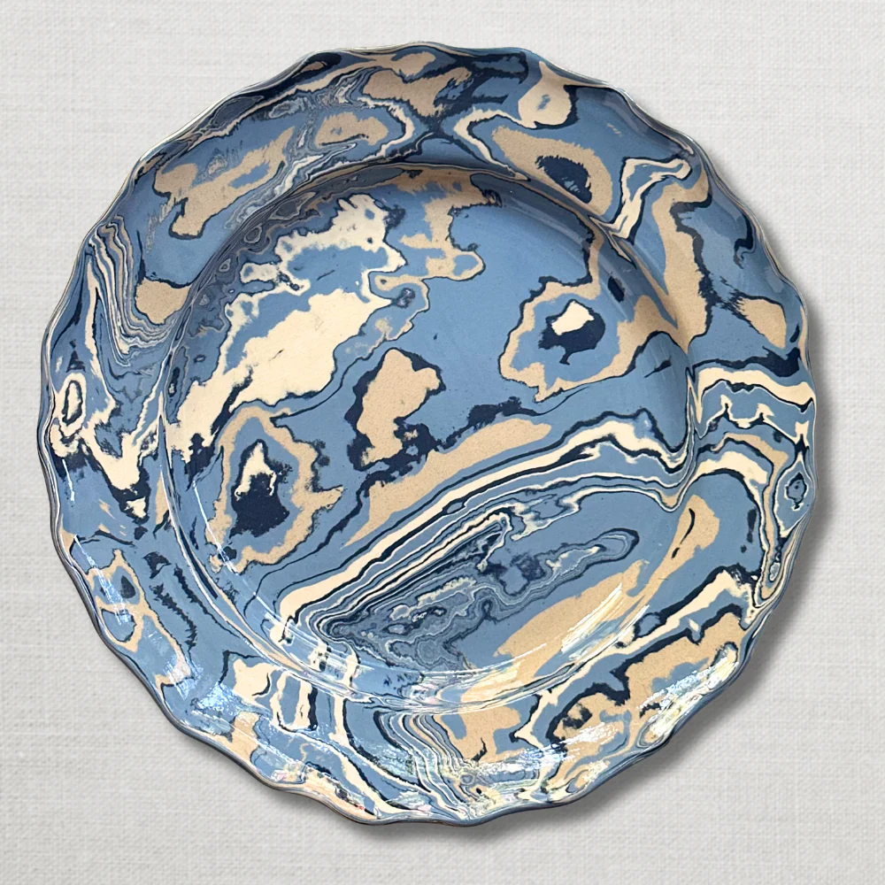 Marbled Scalloped Plate in Arcachon (AR #771)