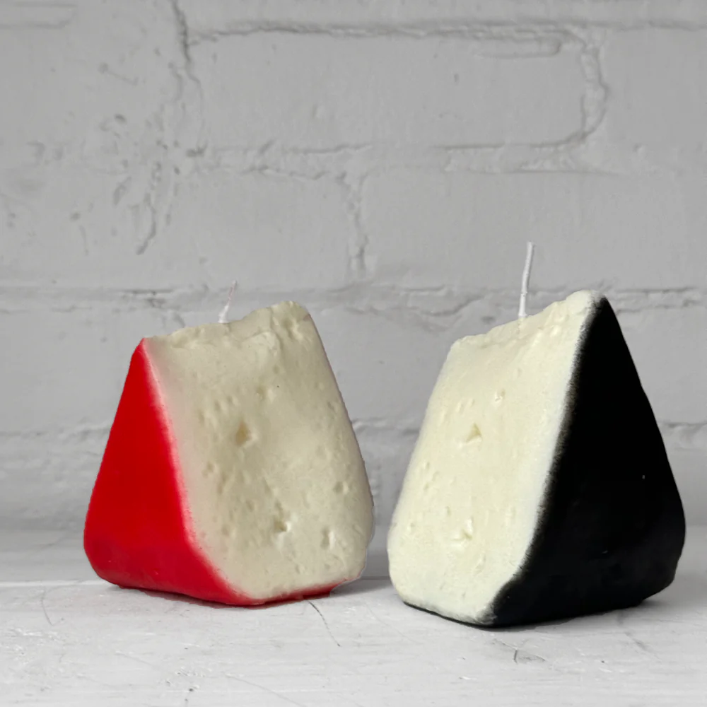 Red & Black Cheese Slice Candles