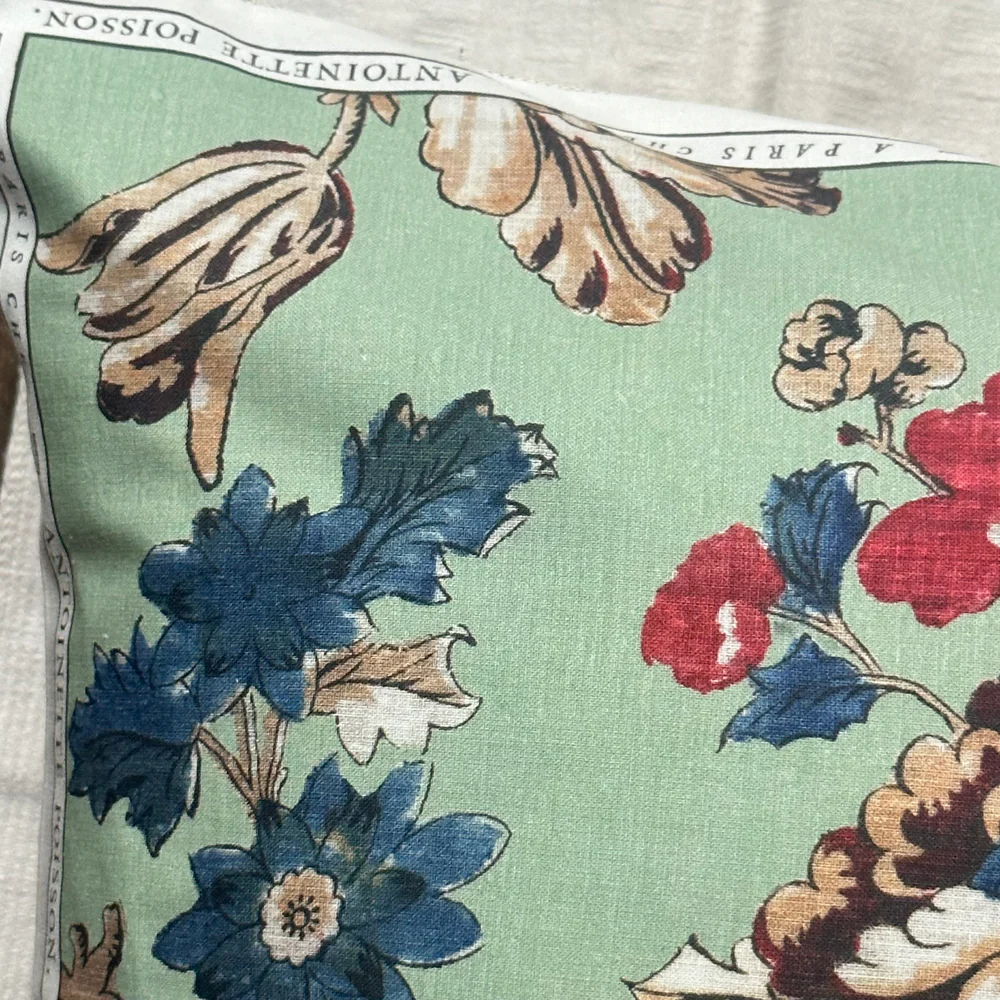 Medium Madame Pillow in Green (No. 95B) with Linen Backing - Image 2