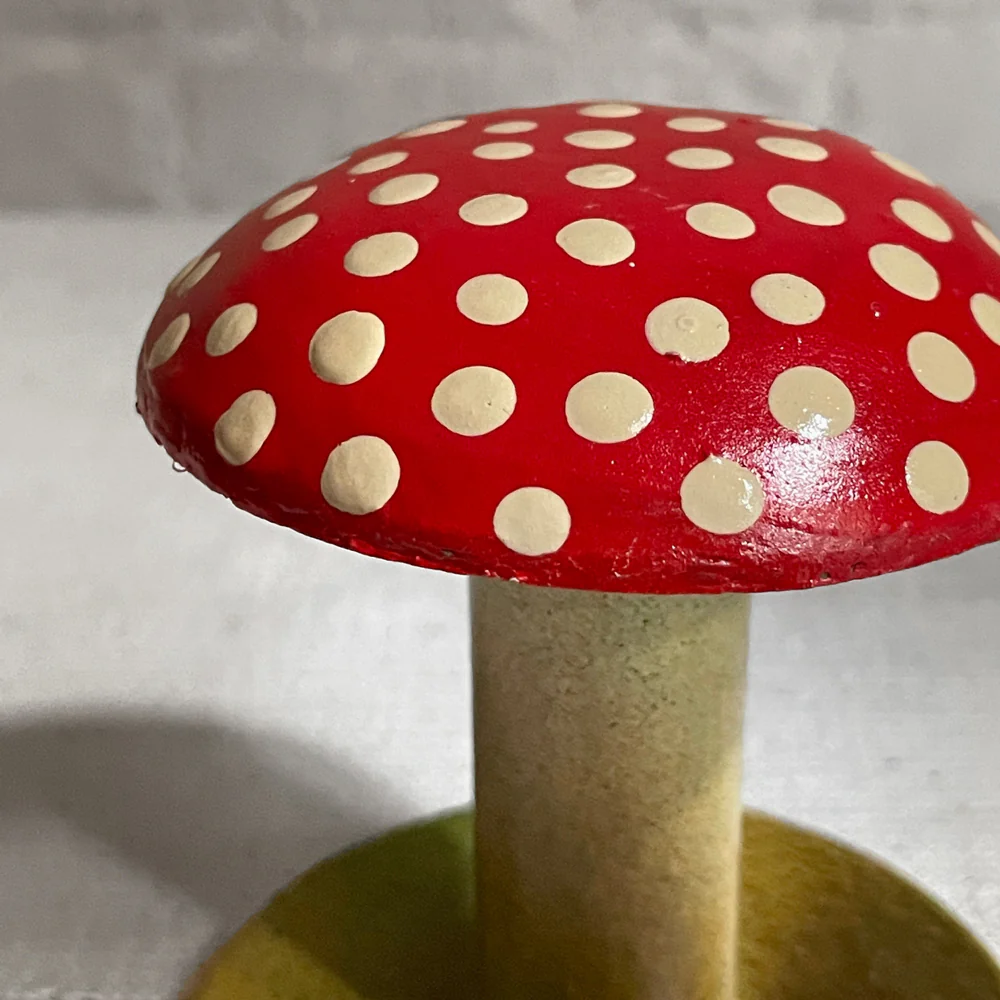 Medium Painted Mushroom in Old Red - Image 3