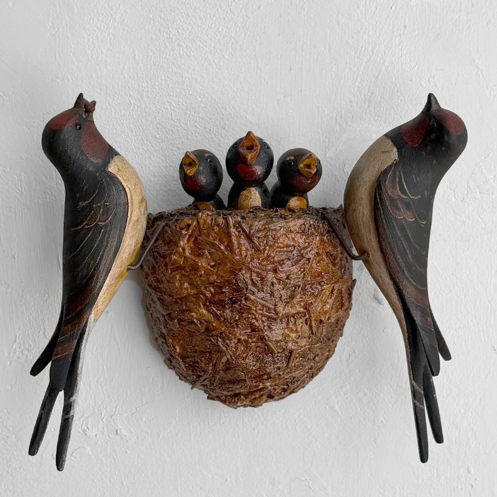 Mid 20th-century Black Forest Carved Bird's Nest (BFB-08)