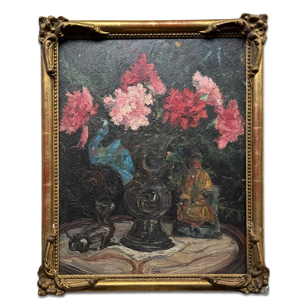 Early 20th-century French Floral Still Life Framed Painting