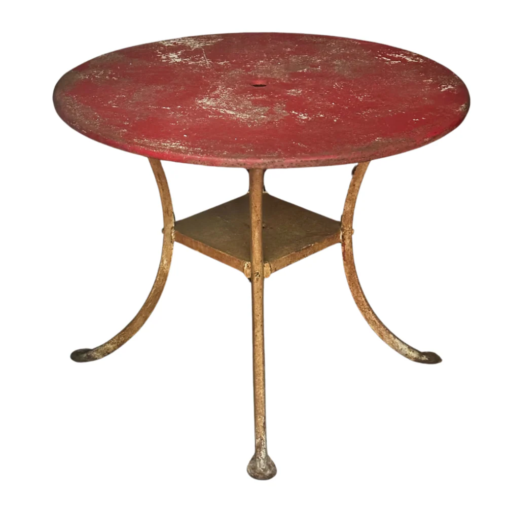 Mid 20th-century Painted Red Metal Table
