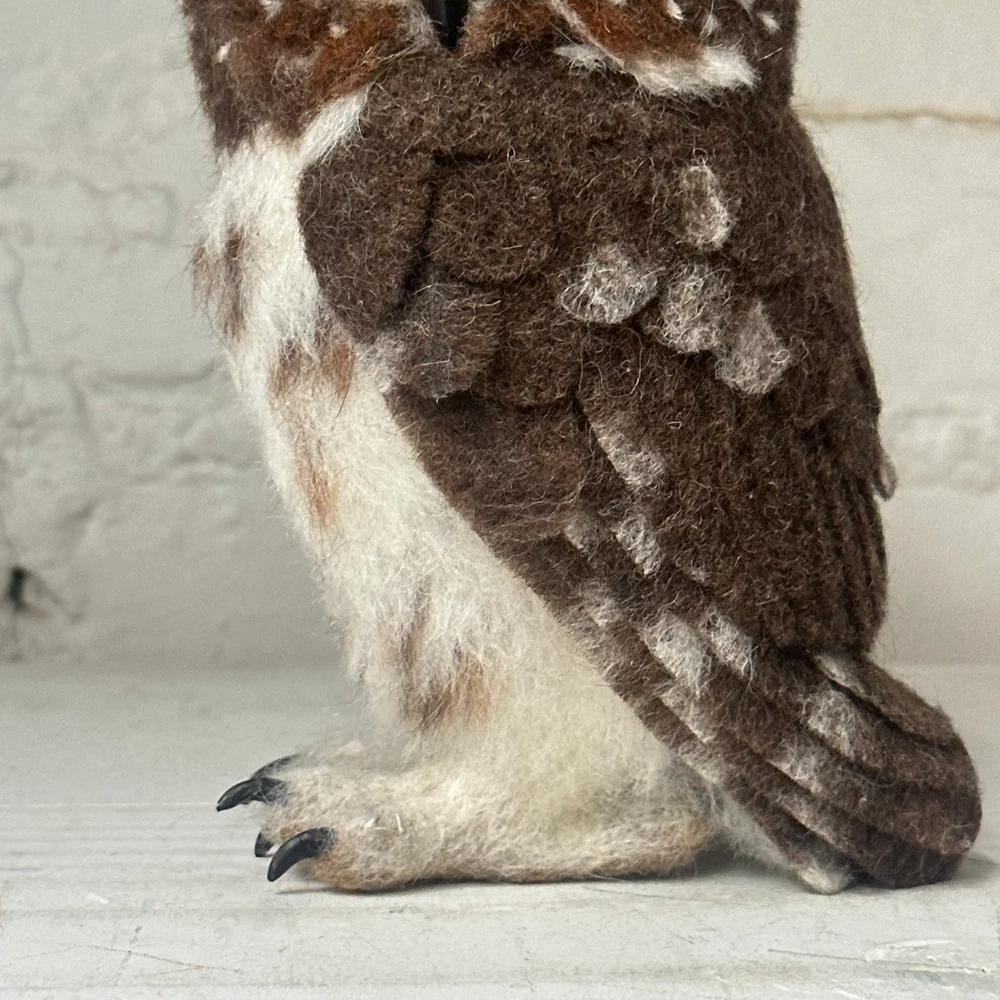 Needle Felted Right Facing Saw-Whet Owl - Image 3