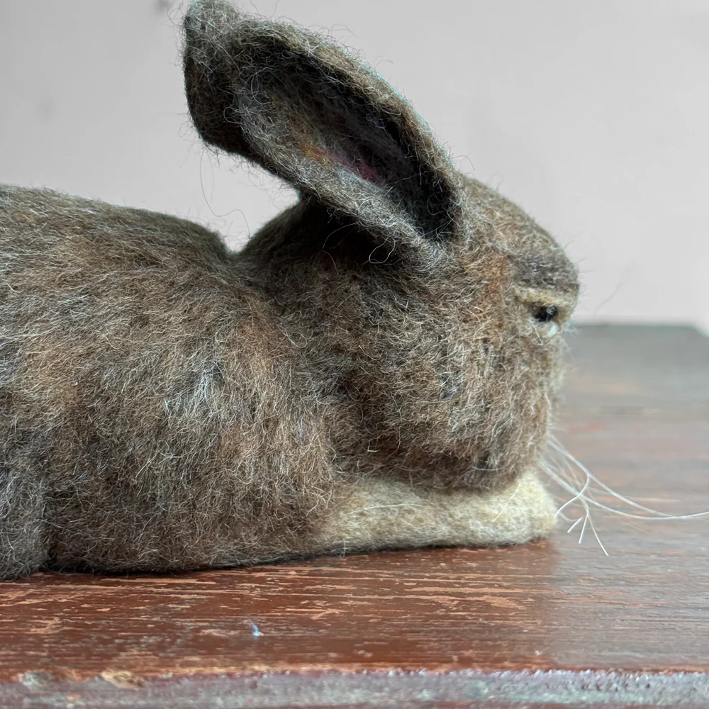 Needle Felted Sleeping Bunny - Image 5