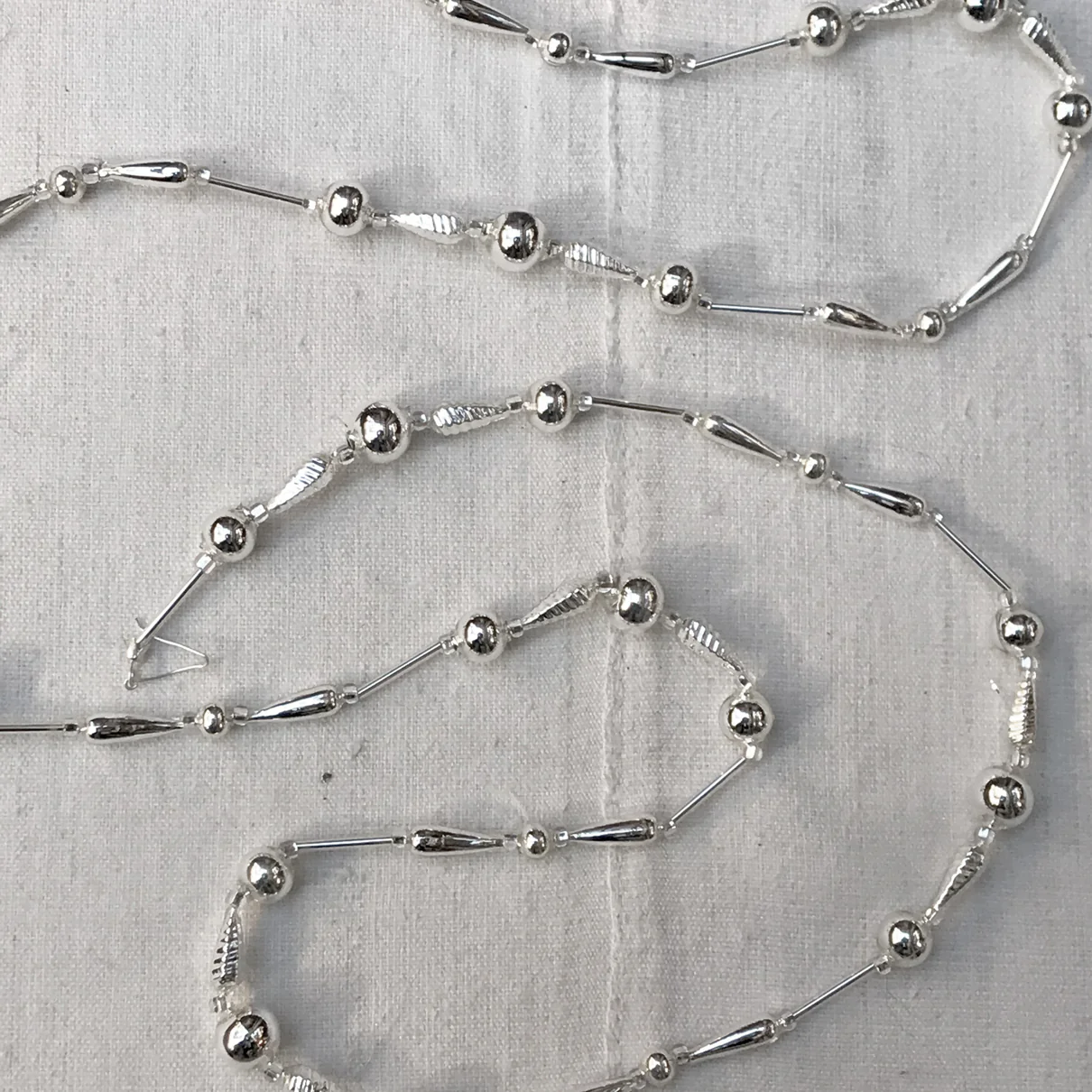 Beaded Silver Glass Garland