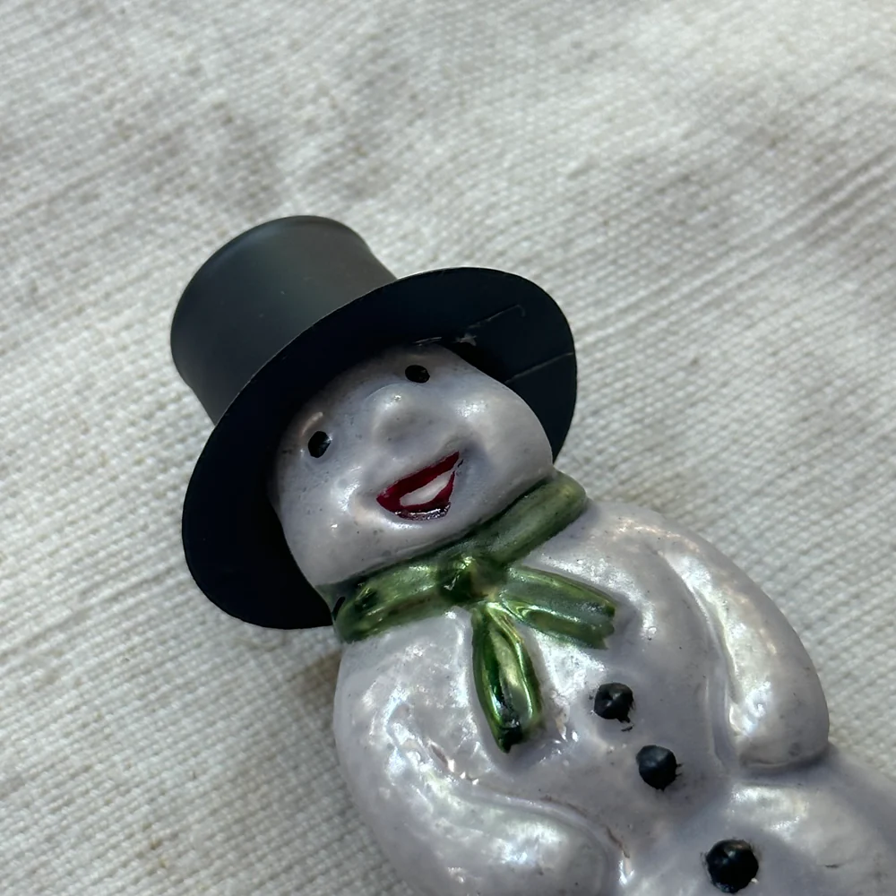 Nostalgic Clip-on Snowman with Hat Ornament - Image 2