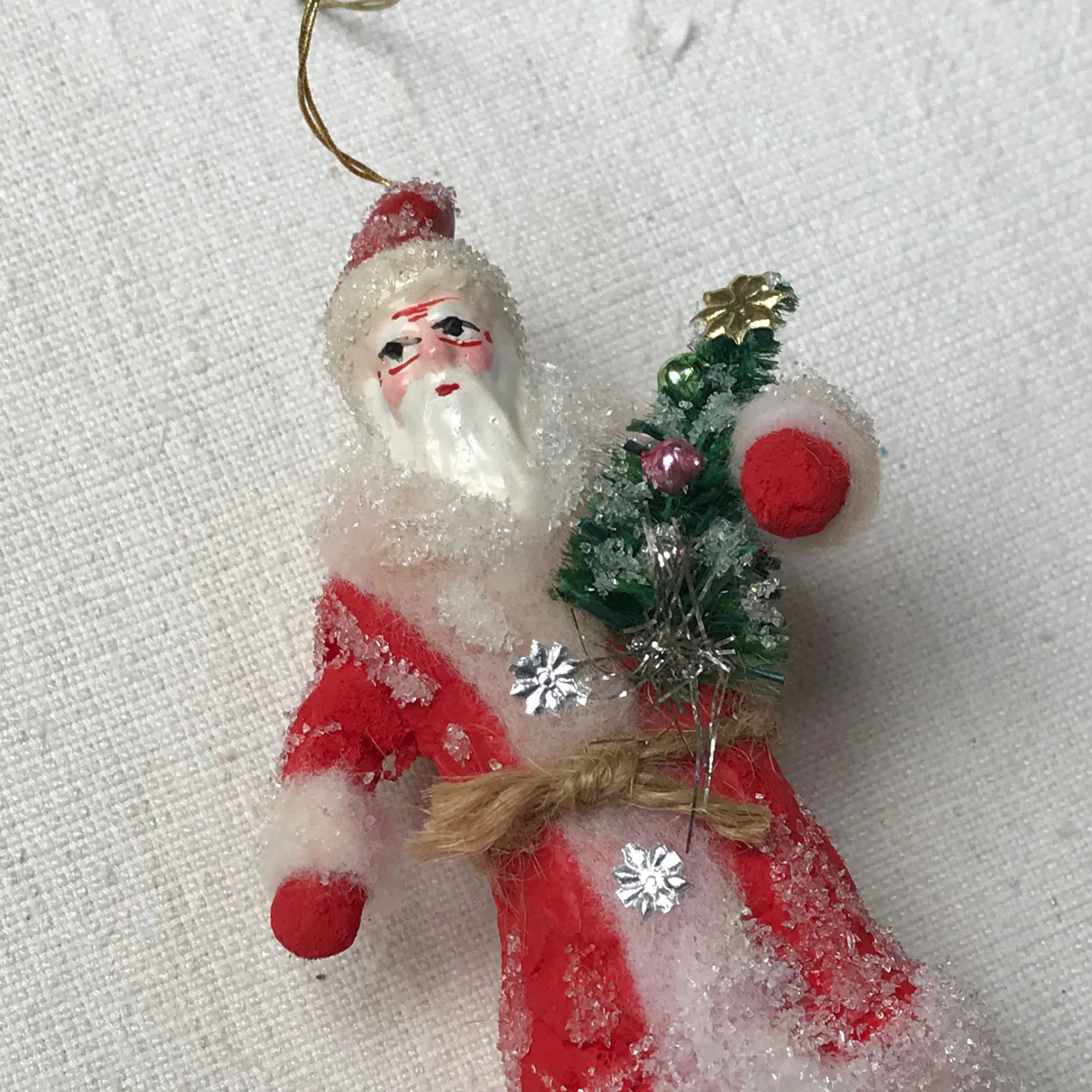 Nostalgic Cotton Santa Ornament - Image 2