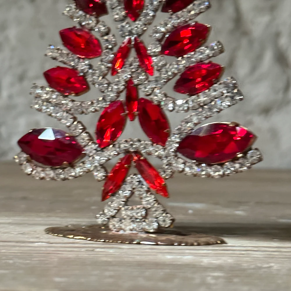 Nostalgic Jeweled Clear & Red Blue Crystal Tree - Image 2