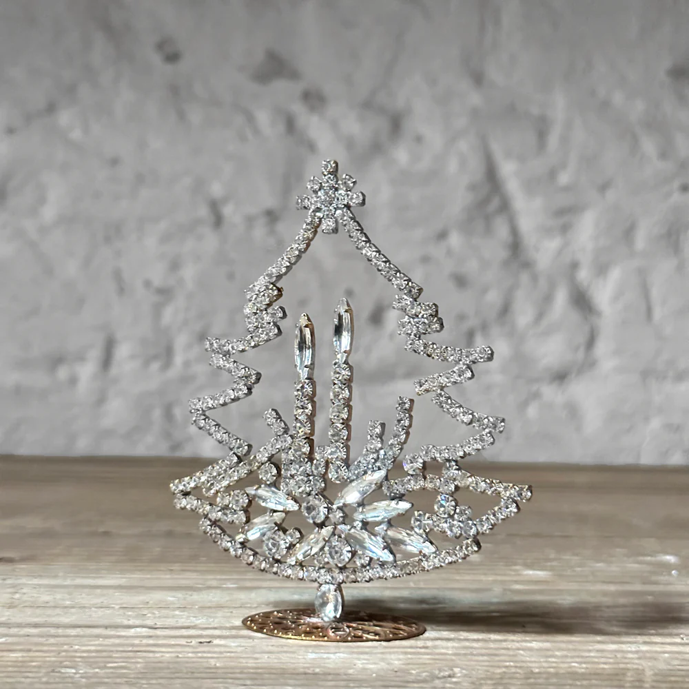 Nostalgic Jeweled Clear Crystal Tree with Candles