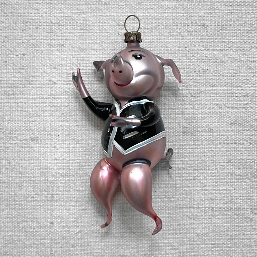 Nostalgic Pig with Jacket Ornament