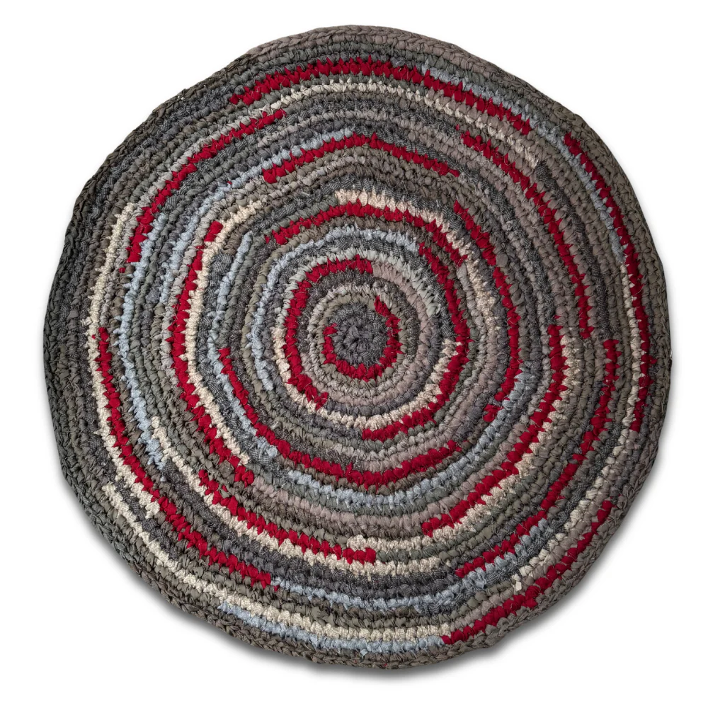 Olly Crocheted Vintage Wool Suit Round Rug #6
