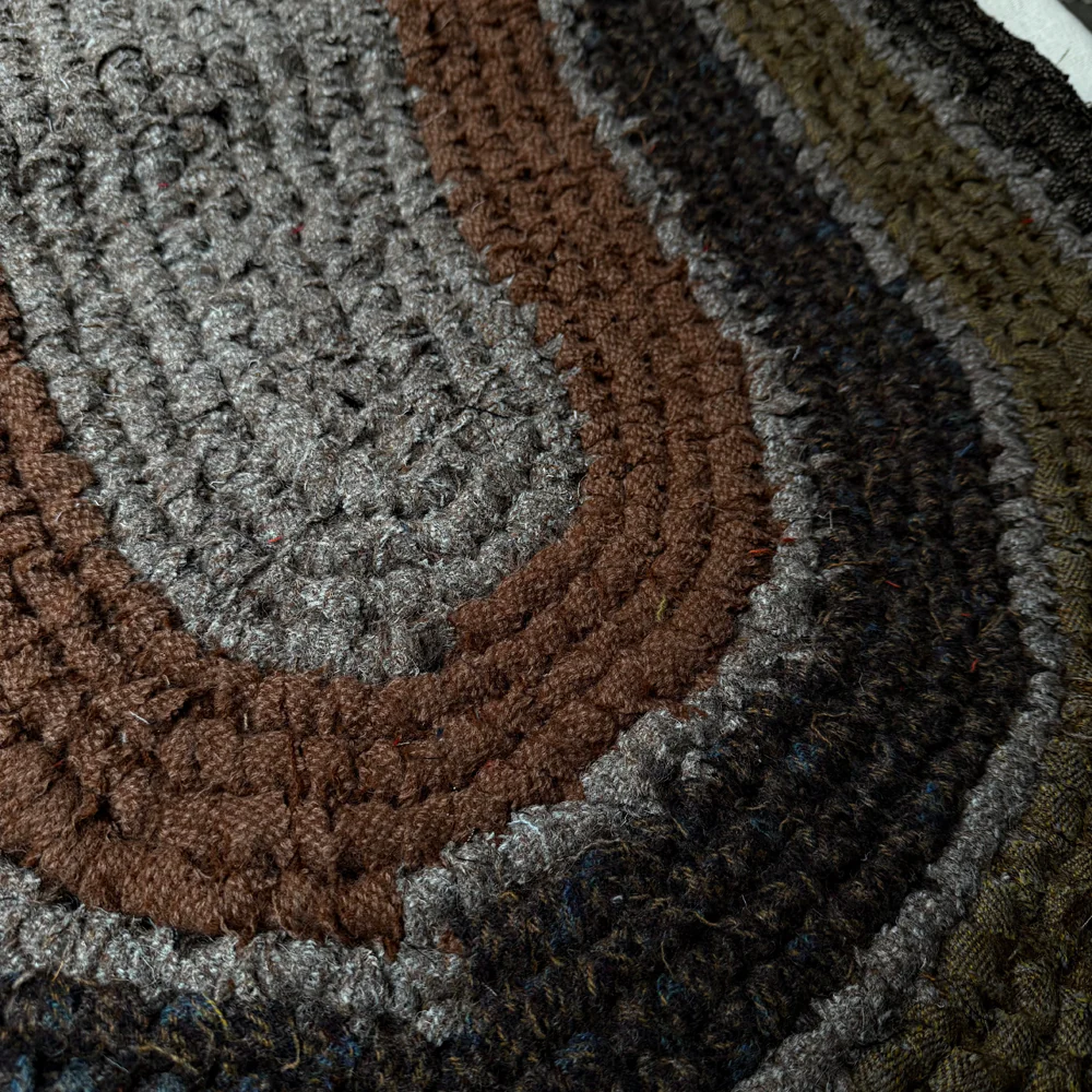 Olly Crocheted Vintage Wool Suit Rug #2 - Image 2