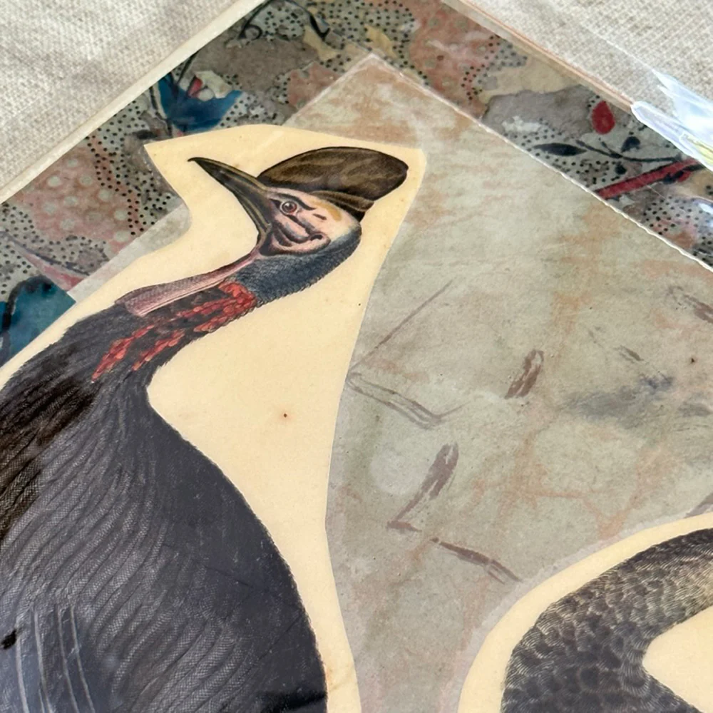 One of a Kind Collaged Bird Table Mat (#603) - Image 2