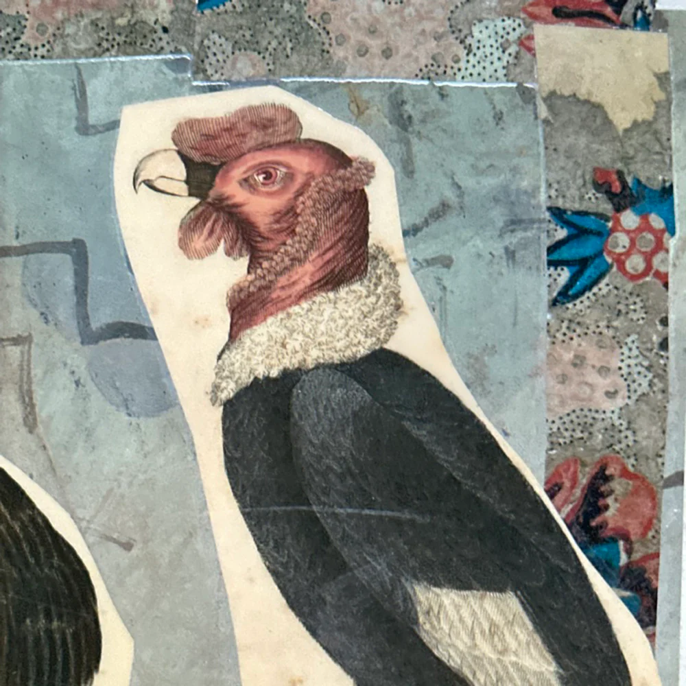 One of a Kind Collaged Birds Table Mat (#630) - Image 4