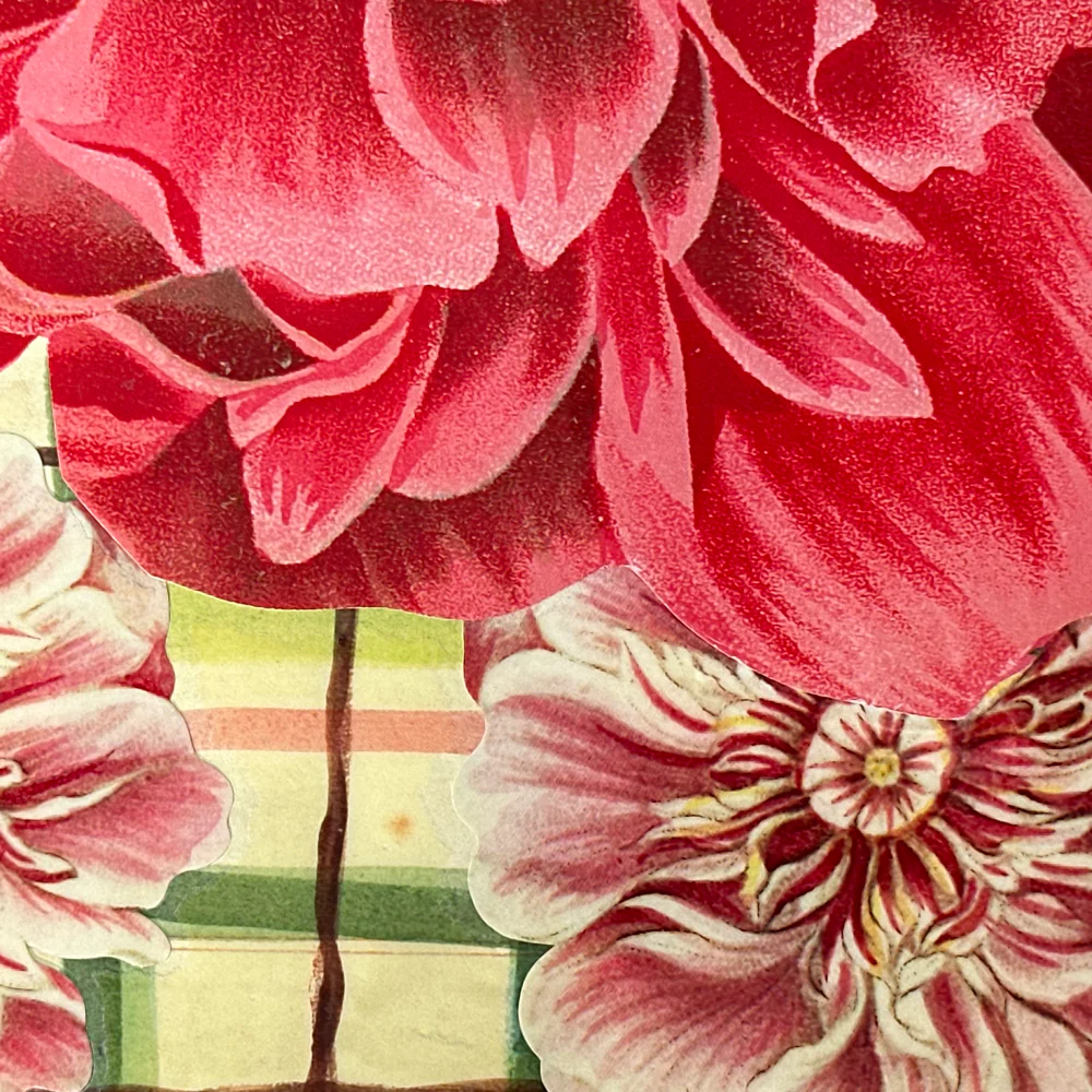 One of a Kind Collaged Butterflies & Flower Mat Pair (2-07 & 2-18) - Image 7