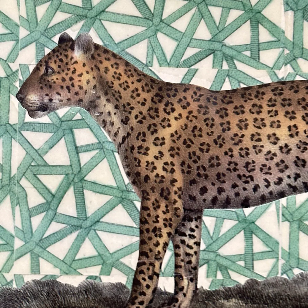 One of a Kind Collaged Cheetah Mat (#612) - Image 2
