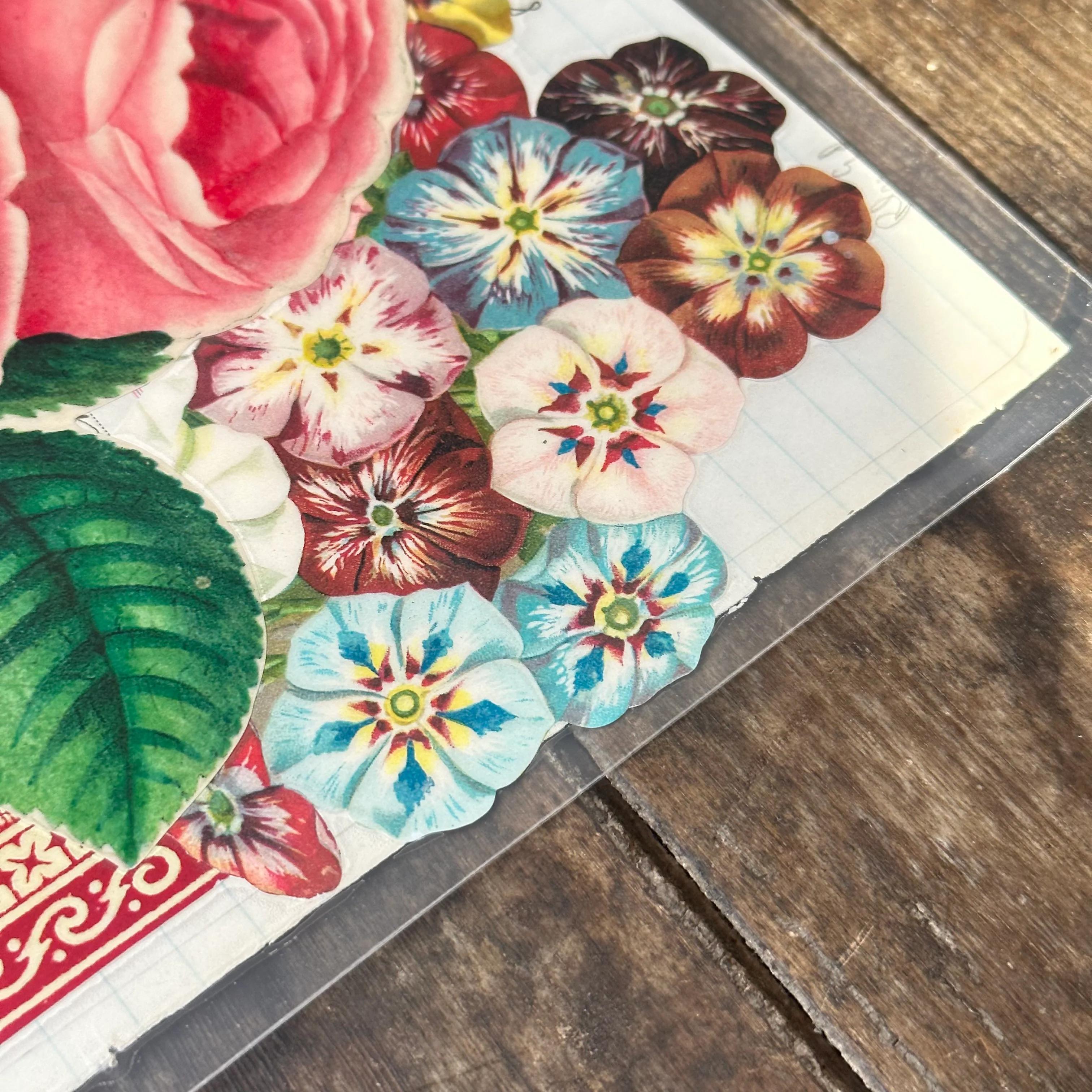 One of a Kind Collaged Rose Cascade Mat Pair - Image 9