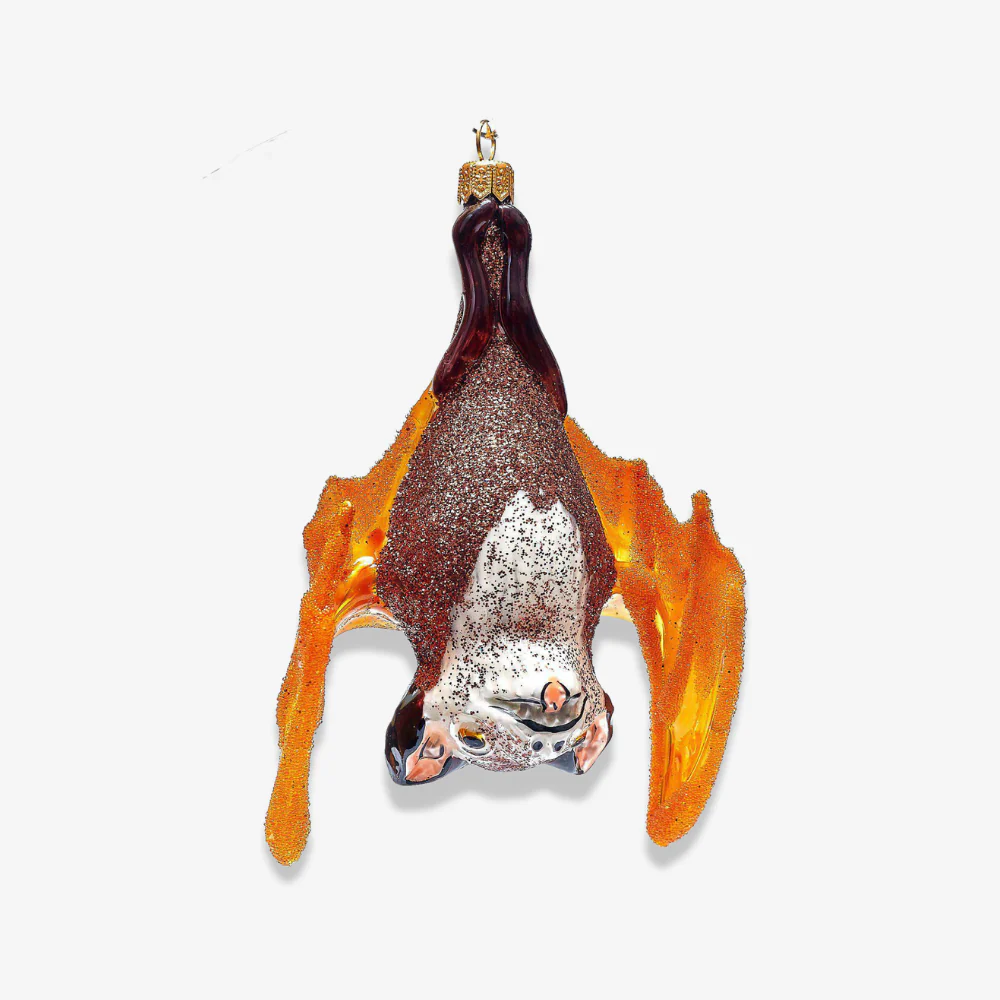 Orange & Black Hanging Bat Ornament