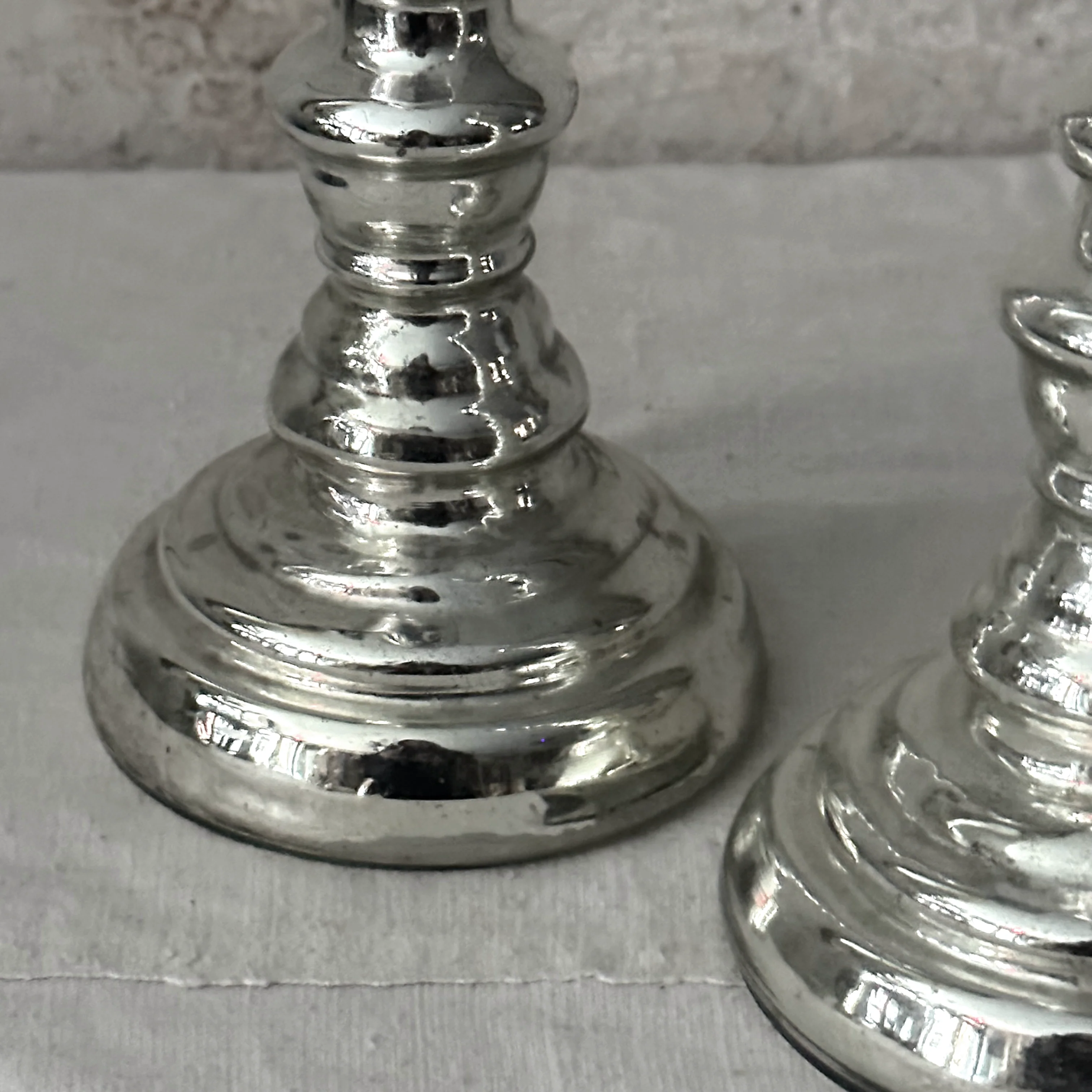 Pair of 19th-century Mercury Glass Candle Holders (01) - Image 2