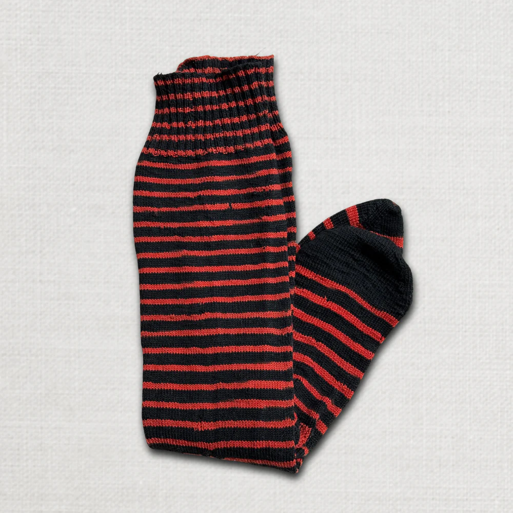 Pair of Antique German Striped Socks (#1) - Image 2
