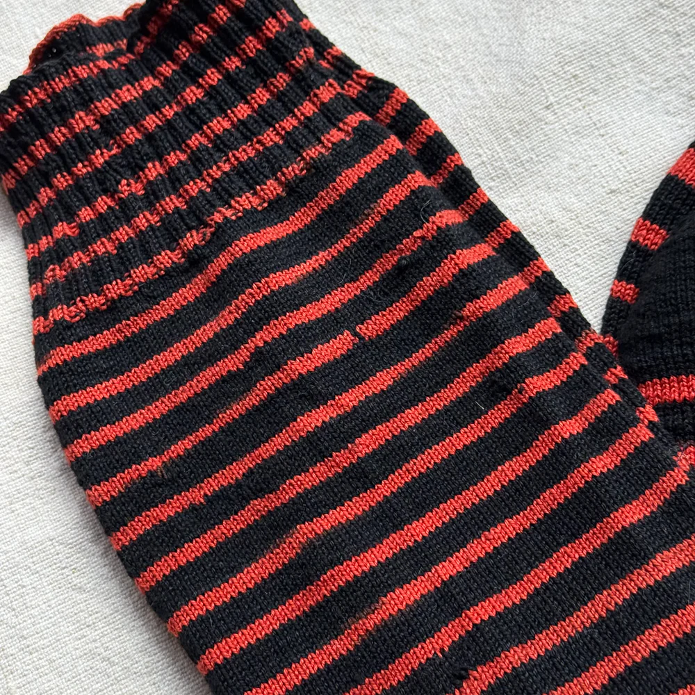 Pair of Antique German Striped Socks (#1) - Image 3