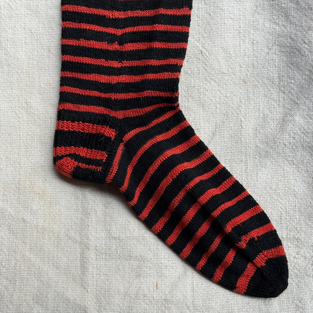 Pair of Antique German Striped Socks (#1) - Image 4
