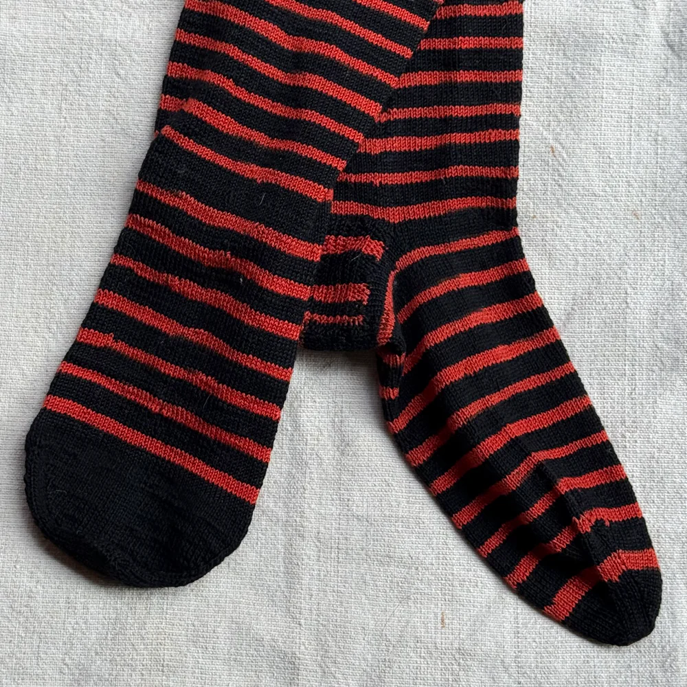 Pair of Antique German Striped Socks (#1) - Image 8