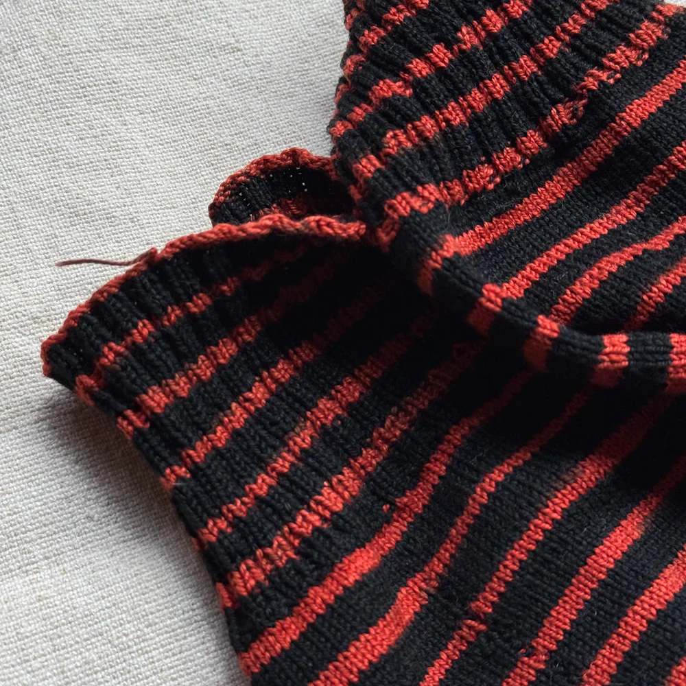 Pair of Antique German Striped Socks (#1) - Image 9