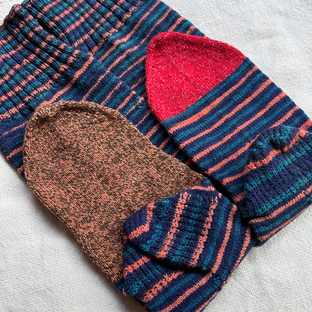 Pair of Antique German Striped Socks (#3) - Image 4