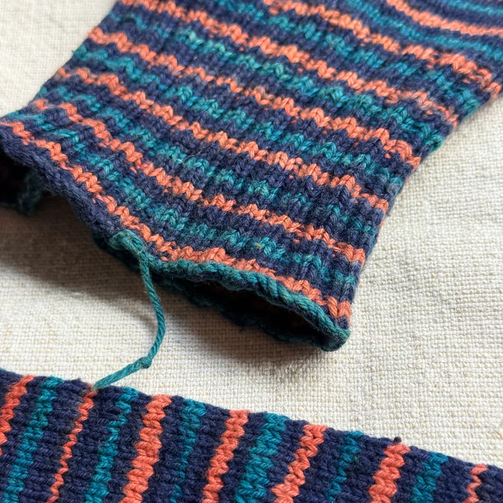 Pair of Antique German Striped Socks (#3) - Image 8