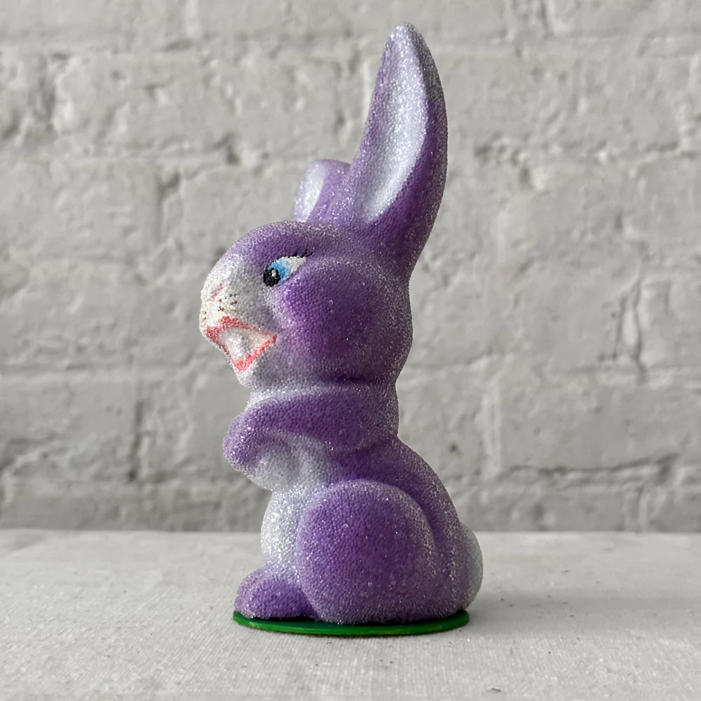 Ino Schaller Papier Mâché Lavender Beaded Bunny with Big Teeth - Image 2