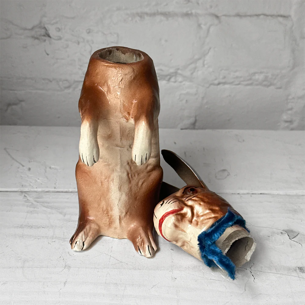 Papier-Mâché Large Upright Rabbit with Blue Neck Tie - Image 5