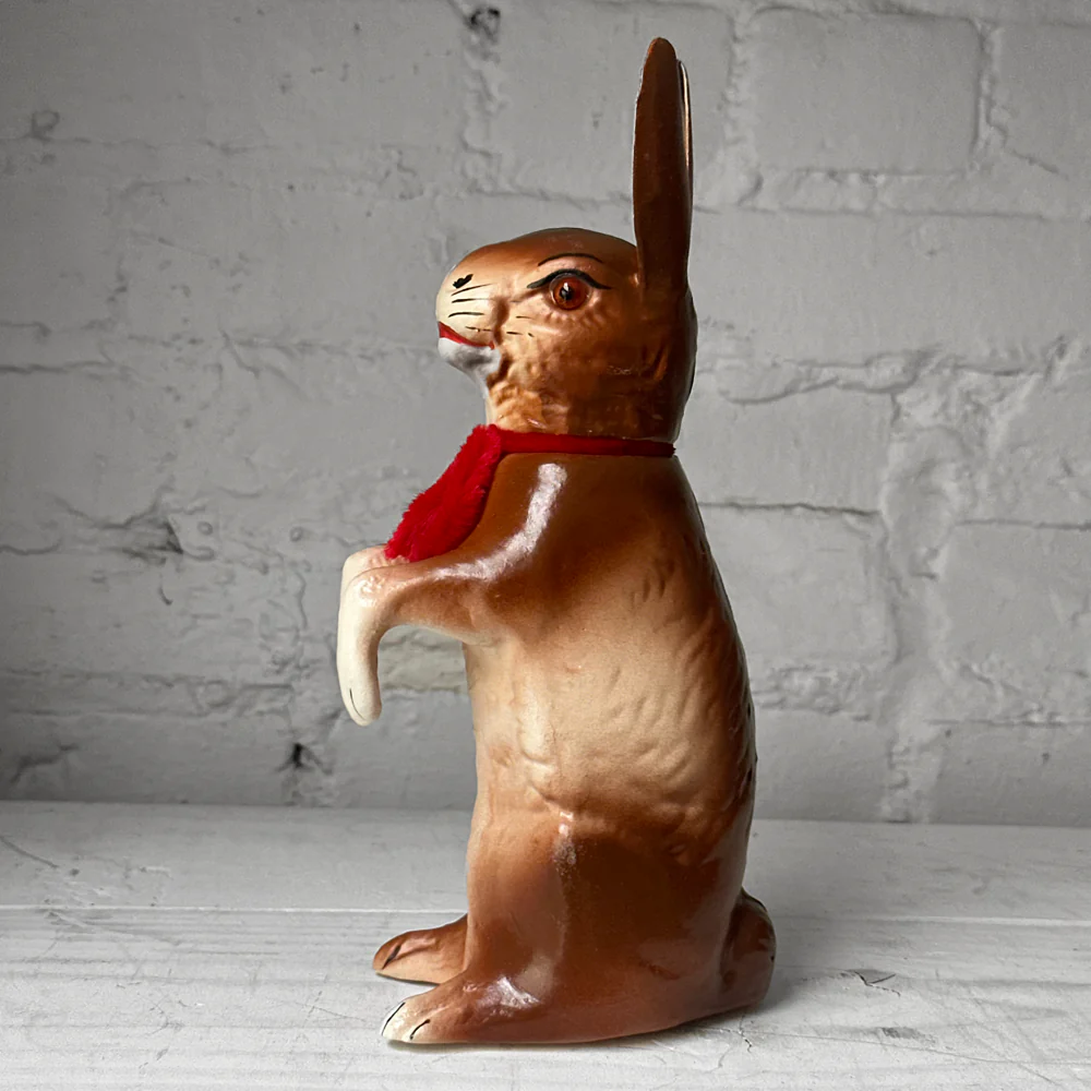 Papier-Mâché Large Upright Rabbit with Red Neck Tie - Image 2