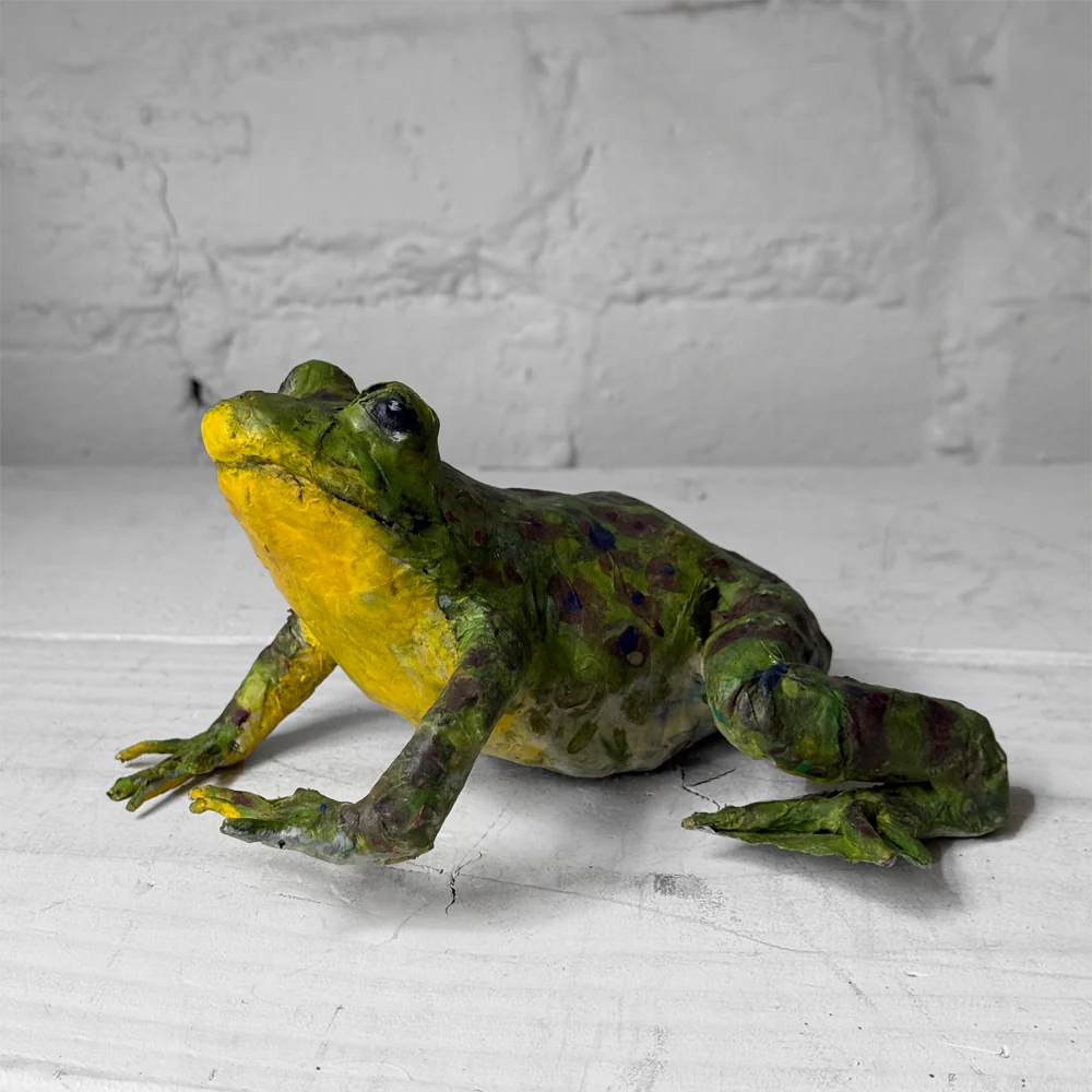 Papier-Mâché Painted Frog #4 - Image 3