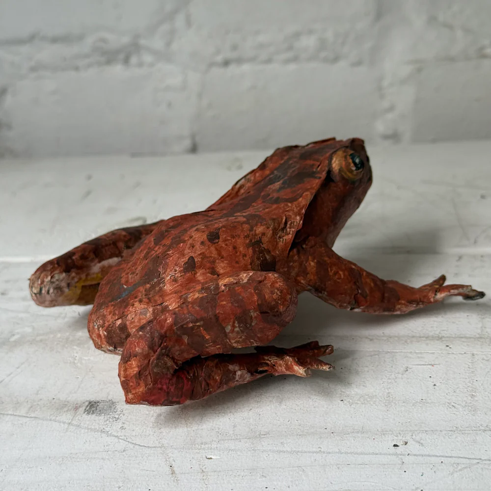 Papier-Mâché Painted Frog #5 - Image 6