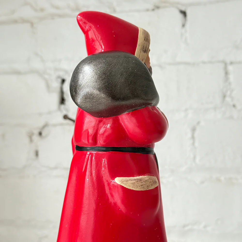 Papier-Mâché Red Santa with Grey Beard - Image 3
