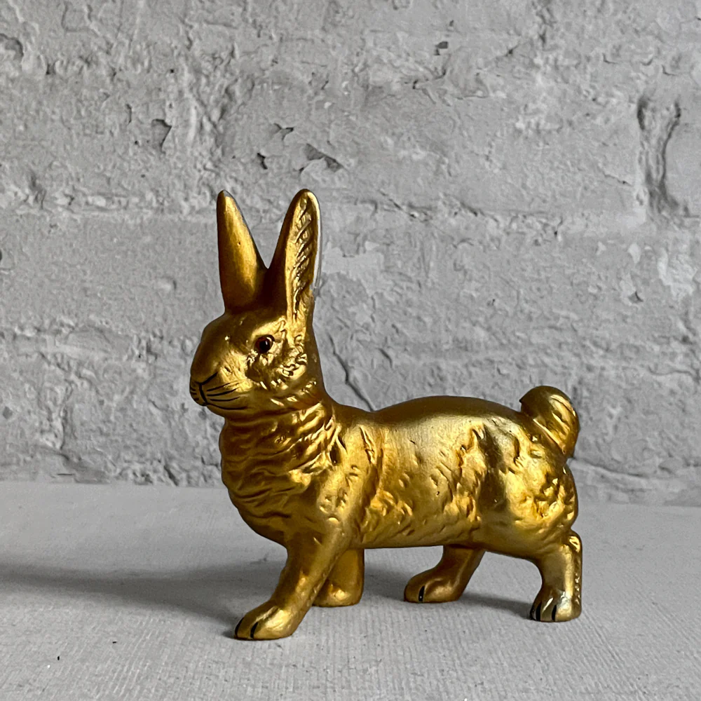 Papier Mâché Walking Gold Bunny